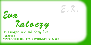 eva kaloczy business card