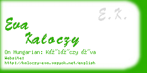 eva kaloczy business card